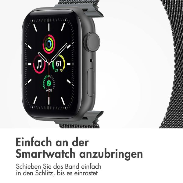 imoshion Mailändische Magnetarmband für die Apple Watch Series 1-10 / SE / Ultra (2) - 42/44/45/46/49 mm - Größe S - Space Gray