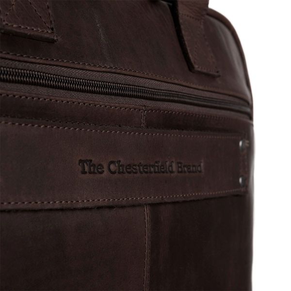 The Chesterfield Brand Calvi Laptoptasche 15-15.6 Zoll - Echtes Leder - Dunkelbraun