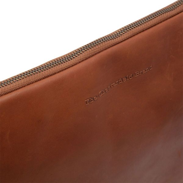 The Chesterfield Brand Clinton Laptop Hülle 14 Zoll - Laptop Sleeve - Echtes Leder - Cognac