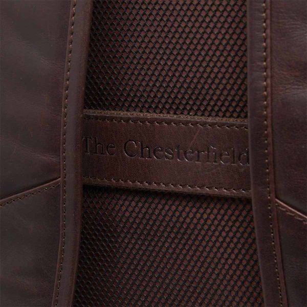 The Chesterfield Brand Savona Laptop Rucksack 15-15.6 Zoll - Echtes Leder - Dunkelbraun