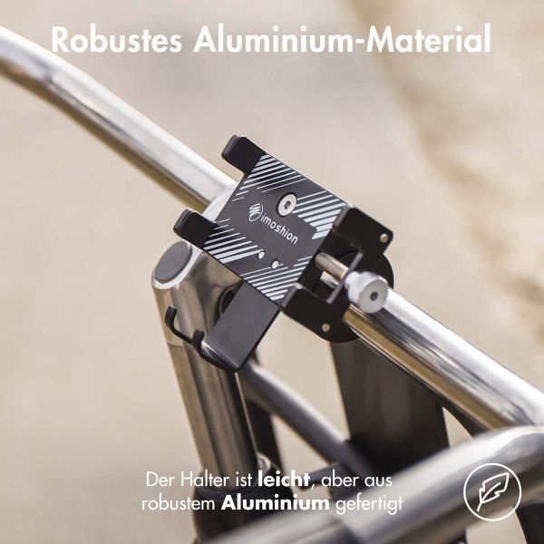 imoshion Handyhalterung für das Fahrrad – Verstellbar – Universell – Aluminium – Schwarz