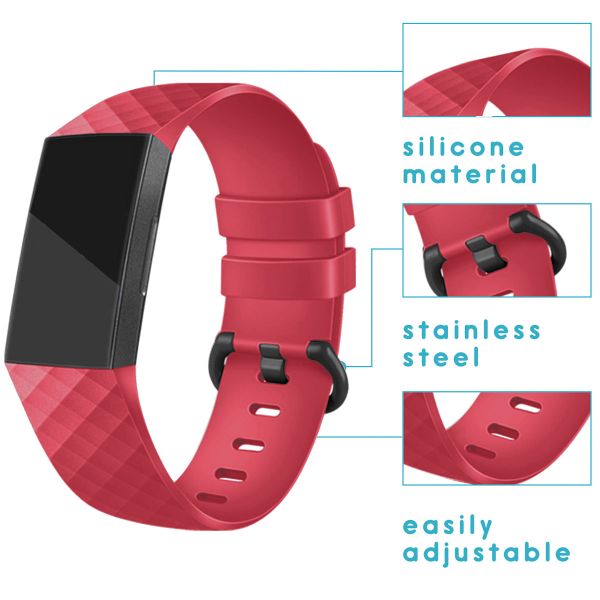 imoshion Silikonband für die Fitbit Charge 3 / 4 - Rot