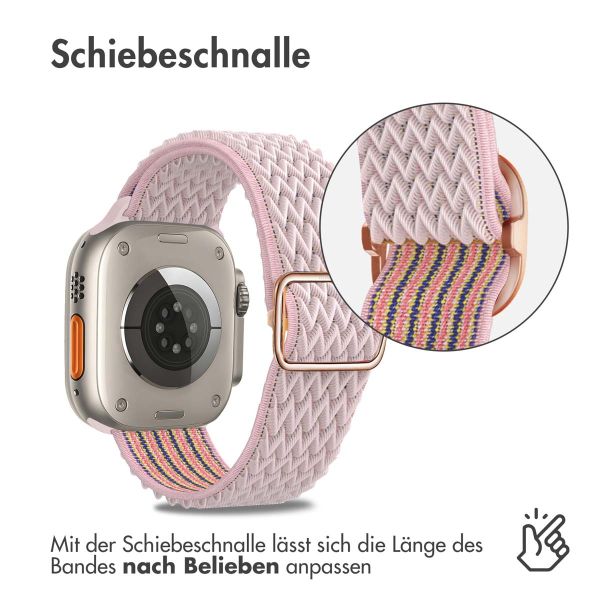 imoshion Elastische Nylonarmband für das Apple Watch Series 1-10 / SE / Ultra (2) - 42/44/45/46/49 mm - Rosa