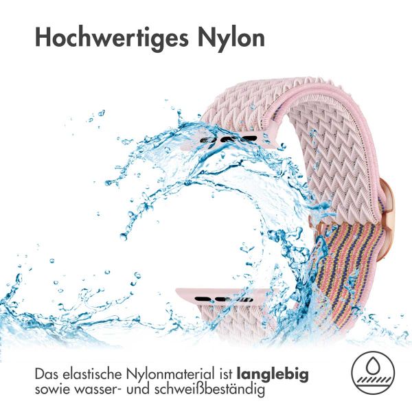 imoshion Elastische Nylonarmband für das Apple Watch Series 1-10 / SE / Ultra (2) - 42/44/45/46/49 mm - Rosa