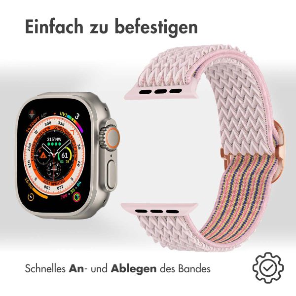 imoshion Elastische Nylonarmband für das Apple Watch Series 1-10 / SE / Ultra (2) - 42/44/45/46/49 mm - Rosa