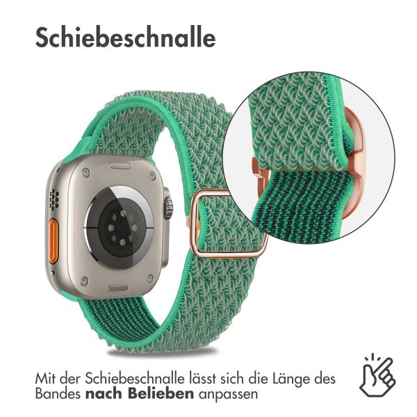 imoshion Elastische Nylonarmband für das Apple Watch Series 1-10 / SE / Ultra (2) - 42/44/45/46/49 mm - Türkis