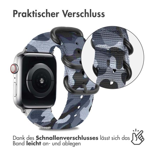 imoshion Nylonarmband für das Apple Watch Series 1-9 / SE - 38/40/41 mm / Series 10 - 42 mm - Tarnfarbe Grau