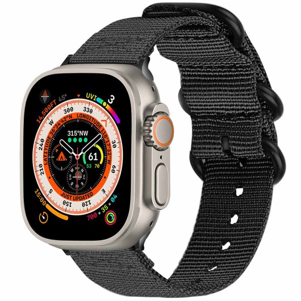 imoshion Nylonarmband für das Apple Watch Series 1-10 / SE / Ultra (2) - 42/44/45/46/49 mm - Schwarz