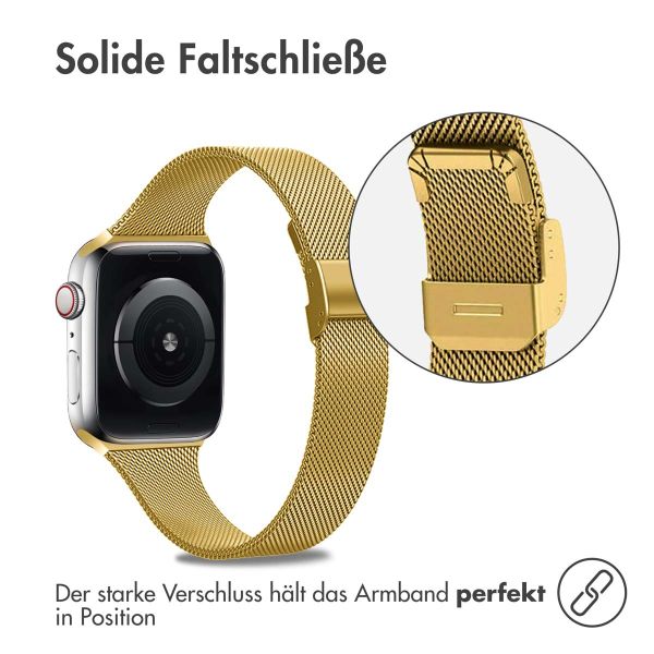 imoshion Mailändische Faltarmband für das Apple Watch Series 1-9 / SE - 38/40/41 mm / Series 10 - 42 mm - Gold