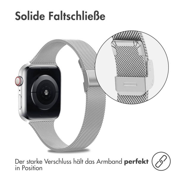 imoshion Mailändische Faltarmband für das Apple Watch Series 1-9 / SE - 38/40/41 mm / Series 10 - 42 mm - Silber