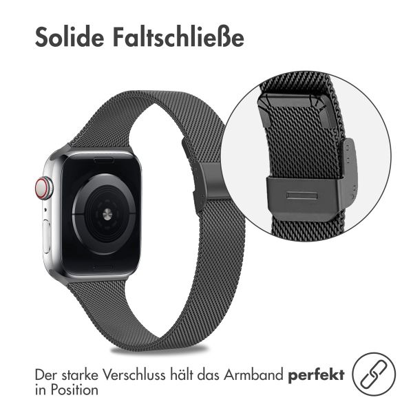 imoshion Mailändische Faltarmband für das Apple Watch Series 1-9 / SE - 38/40/41 mm / Series 10 - 42 mm - Schwarz