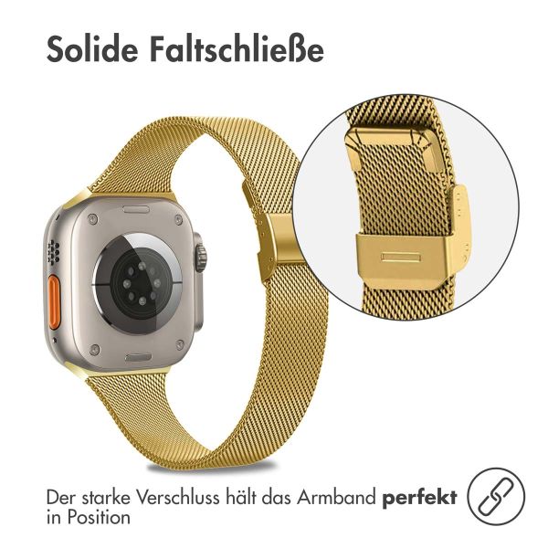 imoshion Mailändische Faltarmband für das Apple Watch Series 1-10 / SE / Ultra (2) - 42/44/45/46/49 mm - Gold