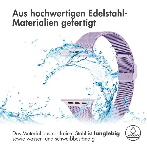 imoshion Mailändische Faltarmband für das Apple Watch Series 1-10 / SE / Ultra (2) - 42/44/45/46/49 mm - Violett