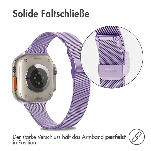 imoshion Mailändische Faltarmband für das Apple Watch Series 1-10 / SE / Ultra (2) - 42/44/45/46/49 mm - Violett