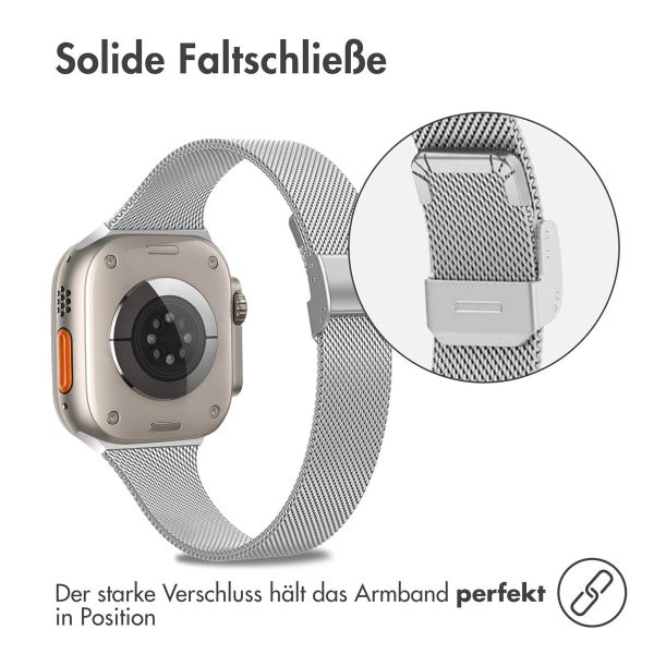 imoshion Mailändische Faltarmband für das Apple Watch Series 1-10 / SE / Ultra (2) - 42/44/45/46/49 mm - Silber