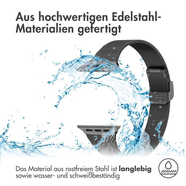 imoshion Mailändische Faltarmband für das Apple Watch Series 1-10 / SE / Ultra (2) - 42/44/45/46/49 mm - Schwarz