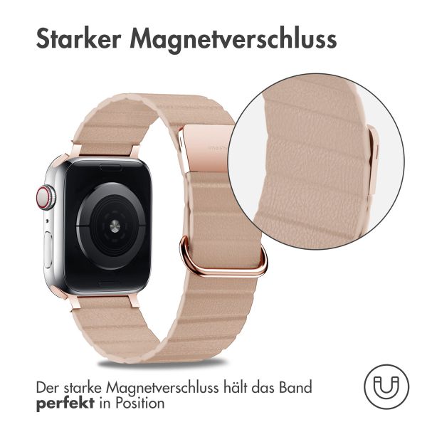 imoshion Magnetlederarmband für das Apple Watch Series 1-9 / SE - 38/40/41 mm / Series 10 - 42 mm - Beige