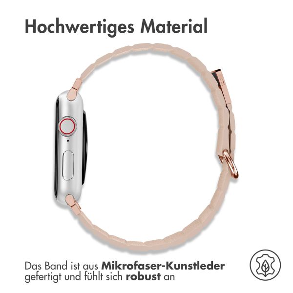 imoshion Magnetlederarmband für das Apple Watch Series 1-9 / SE - 38/40/41 mm / Series 10 - 42 mm - Beige