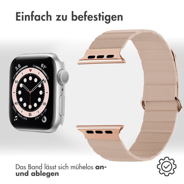 imoshion Magnetlederarmband für das Apple Watch Series 1-9 / SE - 38/40/41 mm / Series 10 - 42 mm - Beige