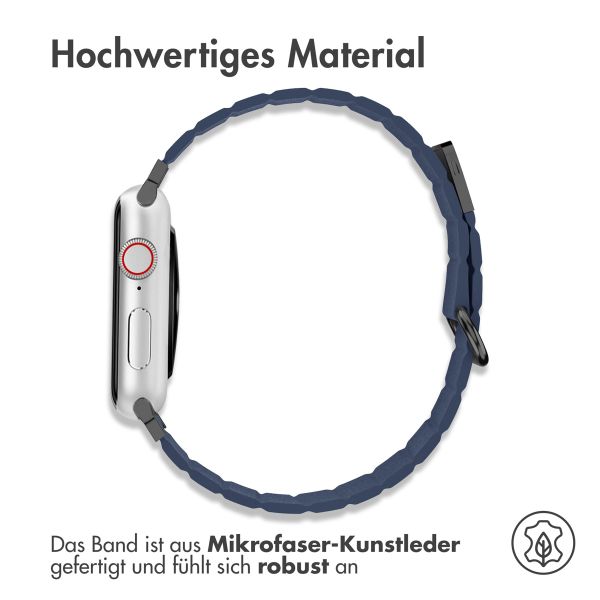 imoshion Magnetlederarmband für das Apple Watch Series 1-9 / SE - 38/40/41 mm / Series 10 - 42 mm - Blau