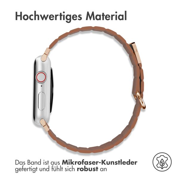 imoshion Magnetlederarmband für das Apple Watch Series 1-9 / SE - 38/40/41 mm / Series 10 - 42 mm - Braun