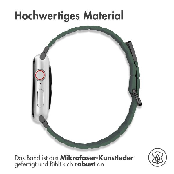 imoshion Magnetlederarmband für das Apple Watch Series 1-9 / SE - 38/40/41 mm / Series 10 - 42 mm - Grün