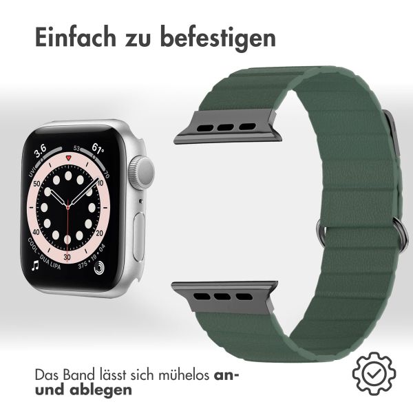 imoshion Magnetlederarmband für das Apple Watch Series 1-9 / SE - 38/40/41 mm / Series 10 - 42 mm - Grün