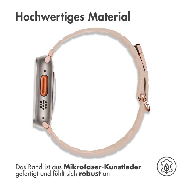 imoshion Magnetlederarmband für das Apple Watch Series 1-10 / SE / Ultra (2) - 42/44/45/46/49 mm - Beige