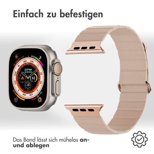 imoshion Magnetlederarmband für das Apple Watch Series 1-10 / SE / Ultra (2) - 42/44/45/46/49 mm - Beige