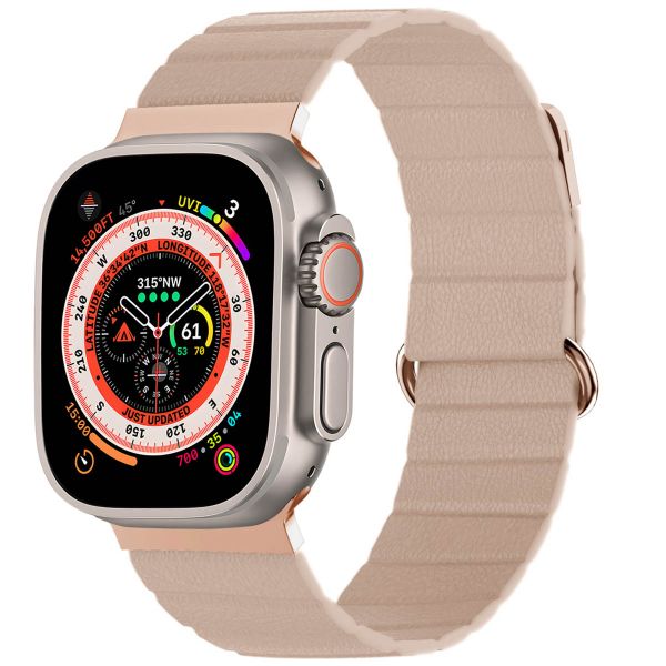 imoshion Magnetlederarmband für das Apple Watch Series 1-10 / SE / Ultra (2) - 42/44/45/46/49 mm - Beige