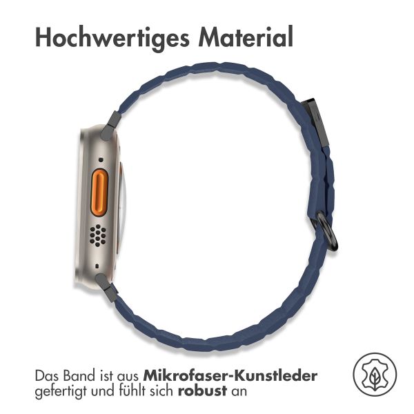 imoshion Magnetlederarmband für das Apple Watch Series 1-10 / SE / Ultra (2) - 42/44/45/46/49 mm - Blau