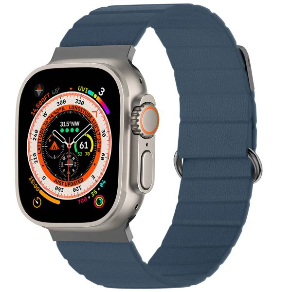 imoshion Magnetlederarmband für das Apple Watch Series 1-10 / SE / Ultra (2) - 42/44/45/46/49 mm - Blau