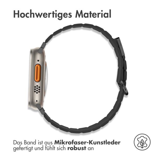 imoshion Magnetlederarmband für das Apple Watch Series 1-10 / SE / Ultra (2) - 42/44/45/46/49 mm - Schwarz