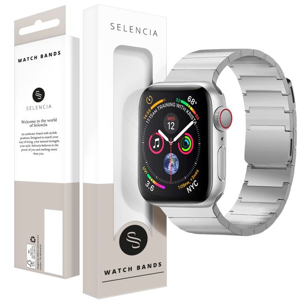 Selencia Edelstahl Magnetarmband für das Apple Watch Series 1-9 / SE - 38/40/41 mm / Series 10 - 42 mm - Silber