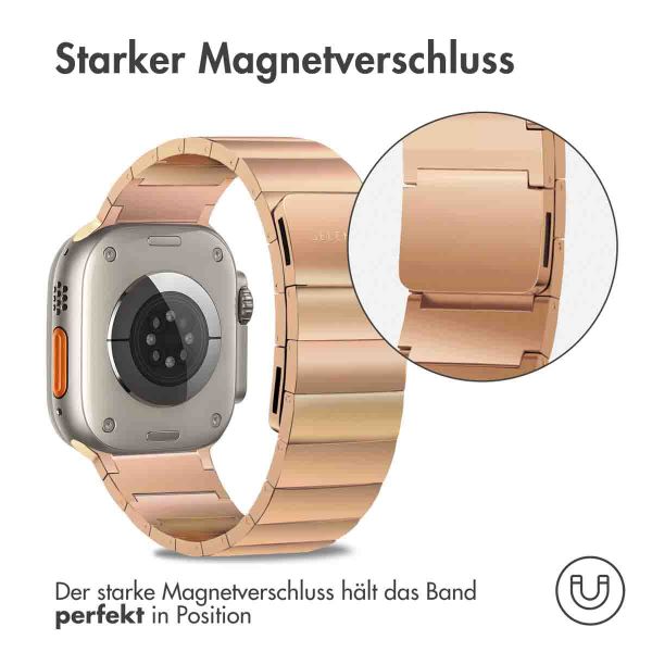 Selencia Edelstahl Magnetarmband für das Apple Watch Series 1-10 / SE / Ultra (2) - 42/44/45/46/49 mm - Rose Gold