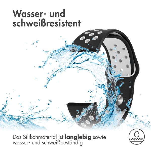 imoshion Silikonband Sport - 22-mm-Universalanschluss - Schwarz / Weiß