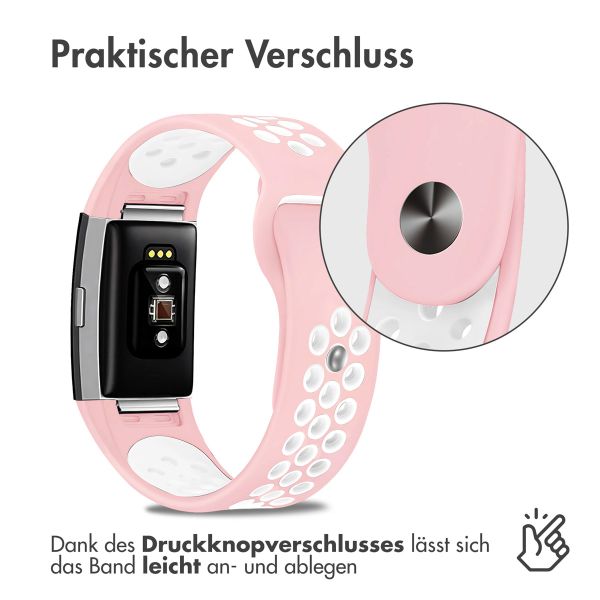 imoshion Silikonband Sport für das Fitbit Charge 2 - Rosa / Weiß