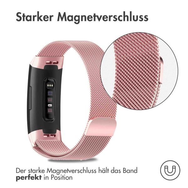 imoshion Mailändische Magnetarmband für das Fitbit Charge 3 / 4 - Rosa