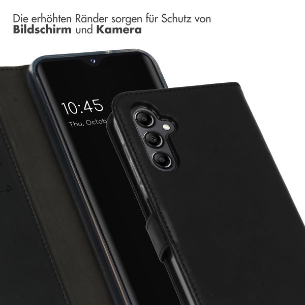 Selencia Echtleder Klapphülle für das Samsung Galaxy A14 (5G) - Schwarz