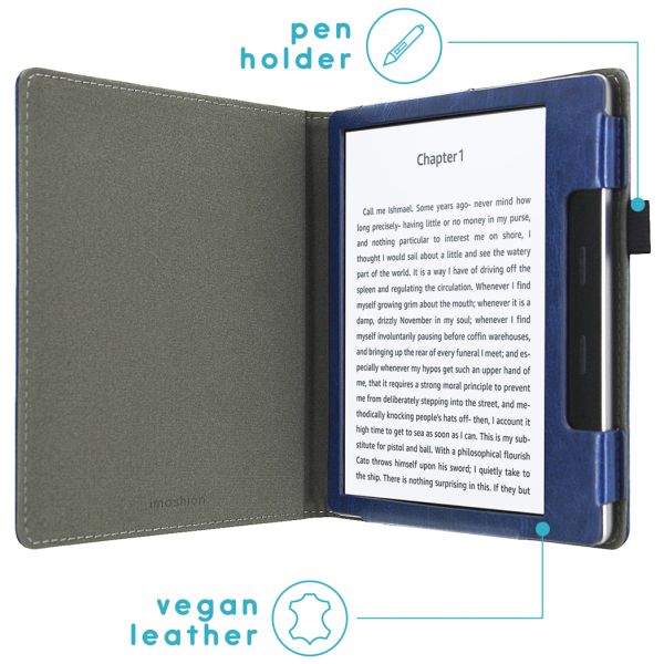 imoshion Vegan Leather Klapphülle Amazon Kindle Oasis 3 - Dunkelblau