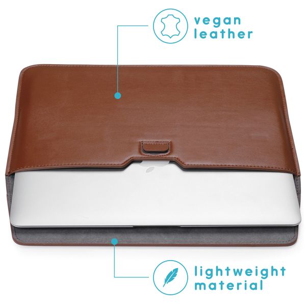 imoshion Vegan Lederen Laptop Sleeve 13-14 Zoll - Braun