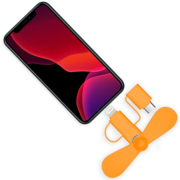 imoshion 3-in-1 Ventilator für Smartphones Lightning, USB-C & Micro-USB - Orange