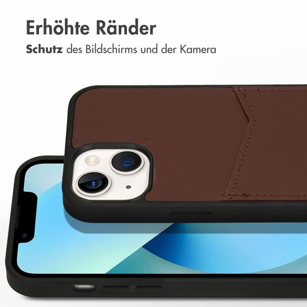 Accezz Premium Leather Card Slot Back Cover für das iPhone 13 - Braun