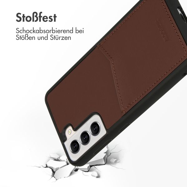 Accezz Premium Leather Card Slot Back Cover für das Samsung Galaxy S21 - Braun