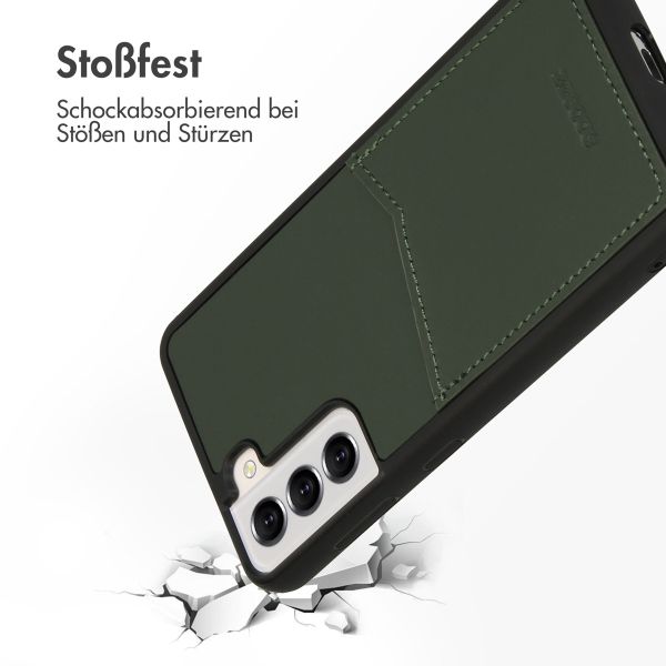 Accezz Premium Leather Card Slot Back Cover für das Samsung Galaxy S21 - Grün