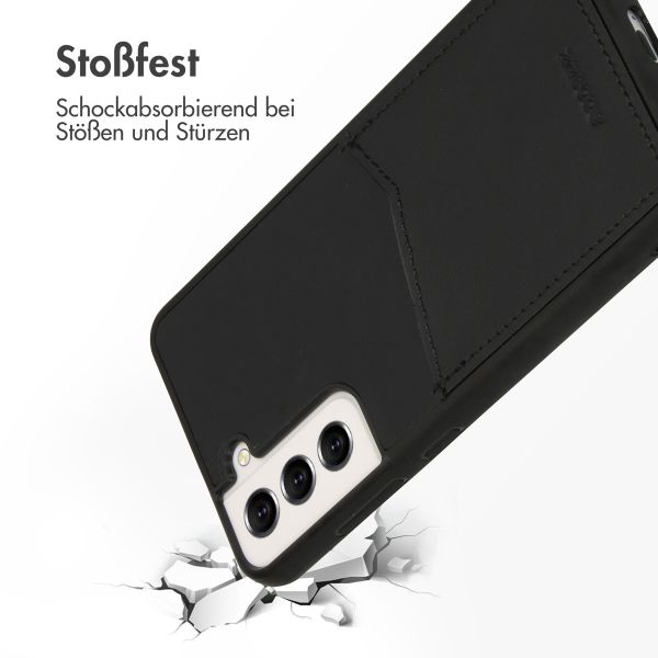 Accezz Premium Leather Card Slot Back Cover für das Samsung Galaxy S21 FE - Schwarz