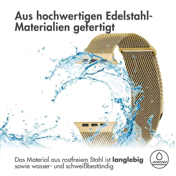 imoshion Mailändische Magnetarmband für die Apple Watch Series 1-9 / SE - 38/40/41 mm / Series 10 - 42 mm - Größe S - Gold