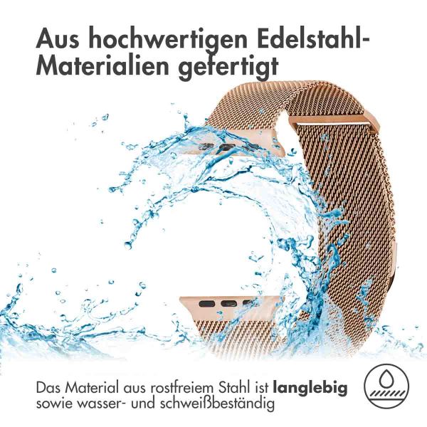 imoshion Mailändische Magnetarmband für die Apple Watch Series 1-9 / SE - 38/40/41 mm / Series 10 - 42 mm - Größe S - Rose Gold