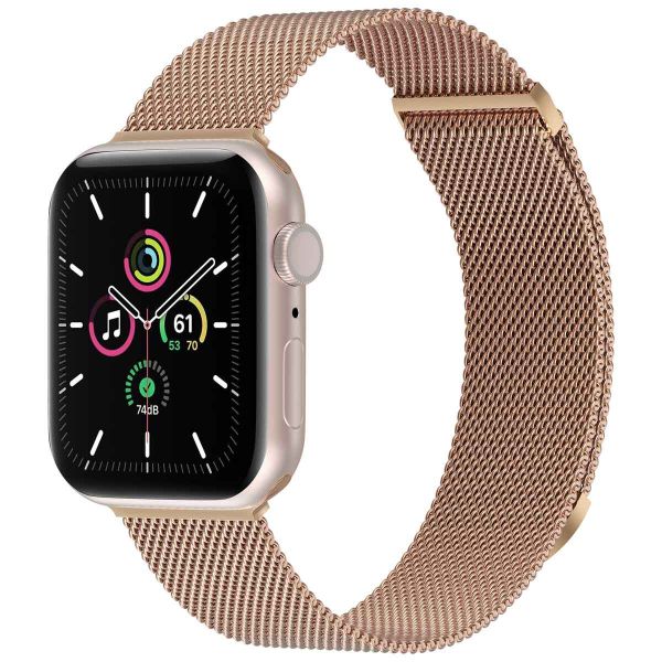 imoshion Mailändische Magnetarmband für die Apple Watch Series 1-9 / SE - 38/40/41 mm / Series 10 - 42 mm - Größe S - Rose Gold