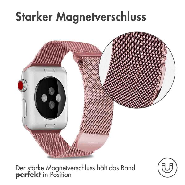 imoshion Mailändische Magnetarmband für die Apple Watch Series 1-9 / SE - 38/40/41 mm / Series 10 - 42 mm - Größe S - Rosa